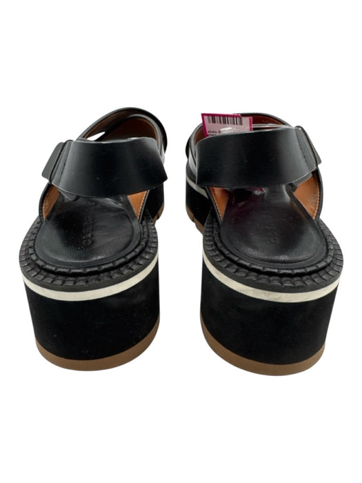 Clergerie Shoe Size 38 Black Leather Upper Foam Criss Cross Slingback Sandals Black / 38