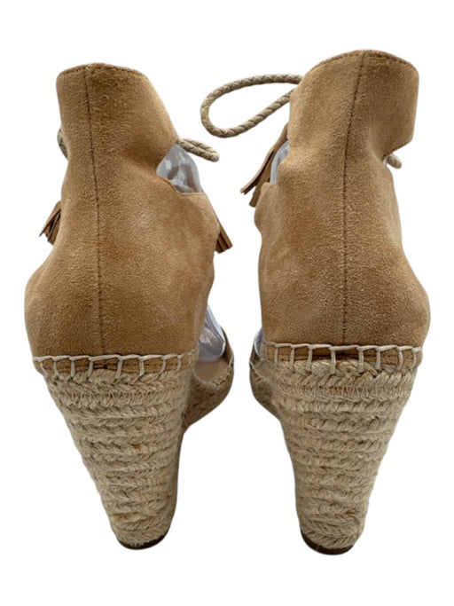 Joie Shoe Size 37.5 Tan & beige Suede Braided lace up Espadrille Wedges Tan & beige / 37.5