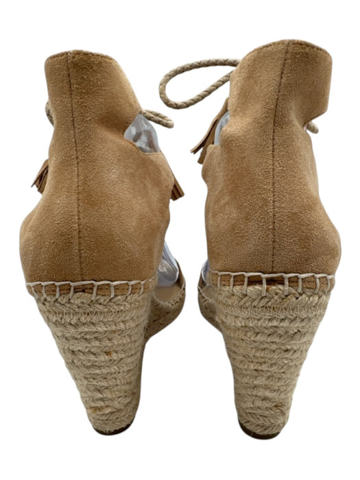 Joie Shoe Size 37.5 Tan & beige Suede Braided lace up Espadrille Wedges Tan & beige / 37.5
