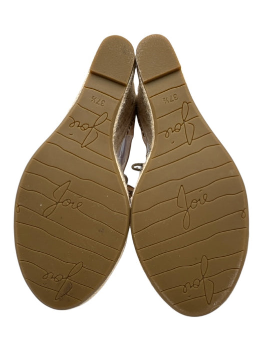 Joie Shoe Size 37.5 Tan & beige Suede Braided lace up Espadrille Wedges Tan & beige / 37.5