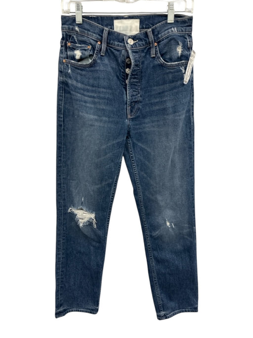 Mother Superior Size 27 Dark Wash Cotton Denim High Rise Distressed Jeans Dark Wash / 27