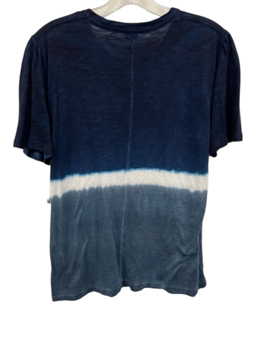 Veronica Beard Jeans Size Small Blue & White Cotton Short Puff Sleeve Top Blue & White / Small