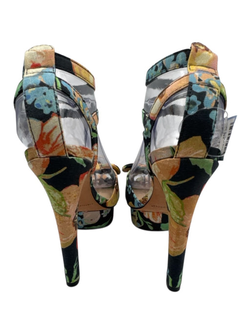 Loeffler Randall Shoe Size 7.5 Black, Orange, Blue Leather & Textile Sandals Black, Orange, Blue / 7.5