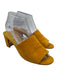 Manolo Blahnik Shoe Size 38 Marigold Yellow Leather Suede Block Heel Sandals Marigold Yellow / 38