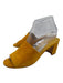 Manolo Blahnik Shoe Size 38 Marigold Yellow Leather Suede Block Heel Sandals Marigold Yellow / 38