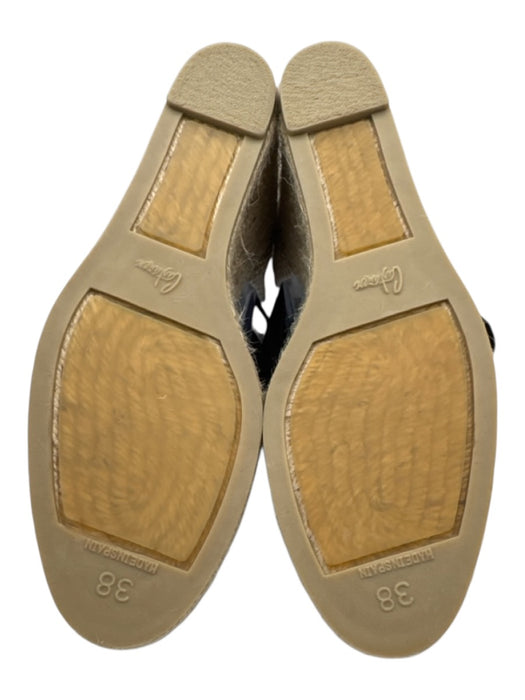 Castaner Shoe Size 38 Black & Beige Canvas & Raffia Ankle Wrap Wedge Espadrille Black & Beige / 38