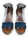 Valentino Garavani Shoe Size 37 Dark Wash Leather & Textile Toe Strap Espadrille Dark Wash / 37