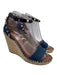 Valentino Garavani Shoe Size 37 Dark Wash Leather & Textile Toe Strap Espadrille Dark Wash / 37