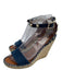Valentino Garavani Shoe Size 37 Dark Wash Leather & Textile Toe Strap Espadrille Dark Wash / 37