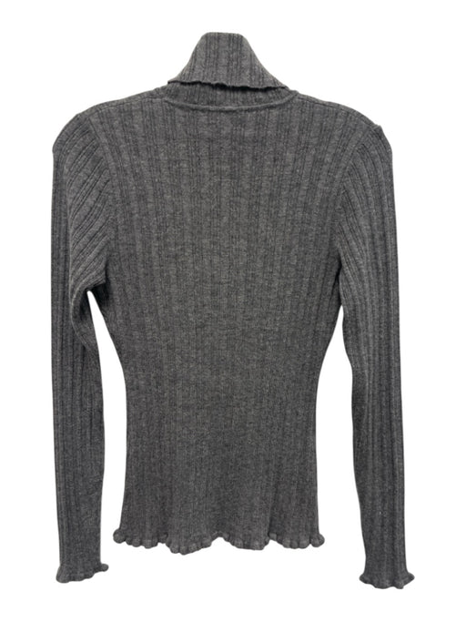 Paige Size S Gray Cashmere Long Sleeve Ribbed turtle neck Sweater Gray / S