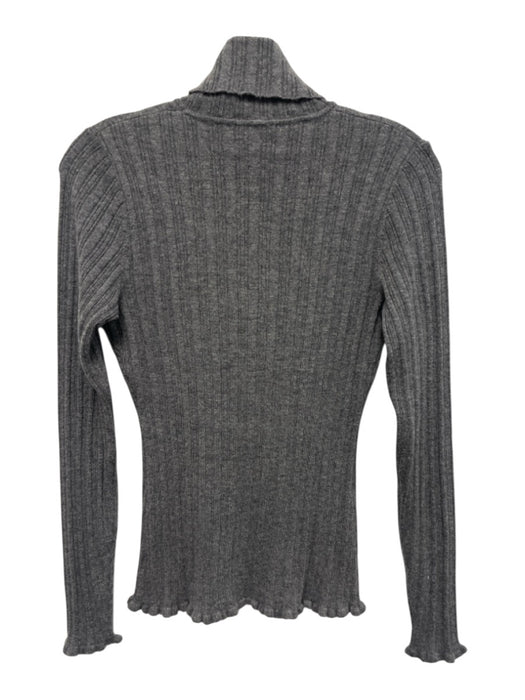 Paige Size S Gray Cashmere Long Sleeve Ribbed turtle neck Sweater Gray / S