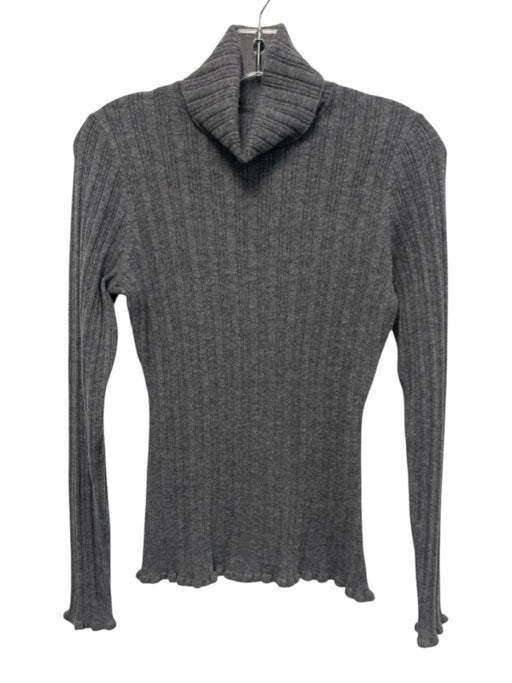 Paige Size S Gray Cashmere Long Sleeve Ribbed turtle neck Sweater Gray / S