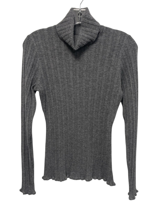 Paige Size S Gray Cashmere Long Sleeve Ribbed turtle neck Sweater Gray / S