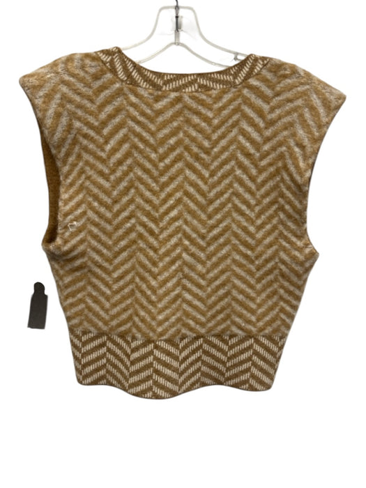 Veronica Beard Size S Brown & White Polyamide Blend Sleeveless V Neck Vest Brown & White / S
