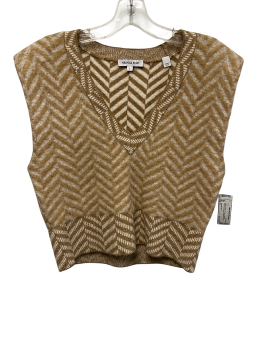 Veronica Beard Size S Brown & White Polyamide Blend Sleeveless V Neck Vest Brown & White / S