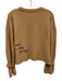 Cinq a Sept Size S Brown Wool Blend Long Sleeve Text Straps Sweater Brown / S