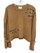 Cinq a Sept Size S Brown Wool Blend Long Sleeve Text Straps Sweater Brown / S