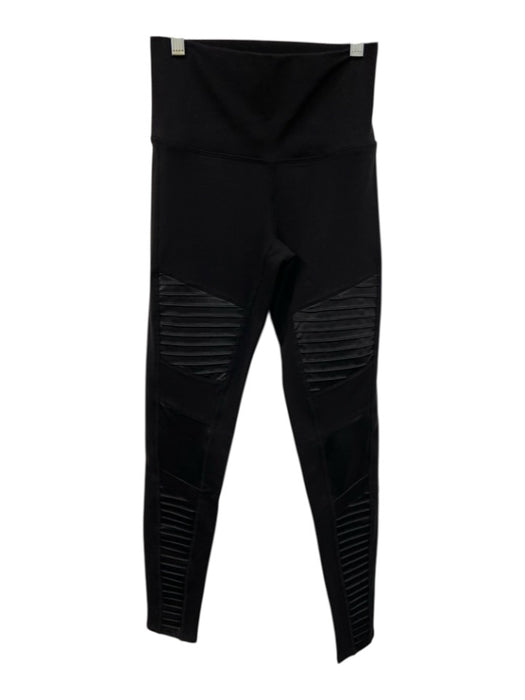Alo Size S Black Nylon Blend Athletic Ribbed Leggings Black / S