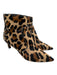 Aquatalia Shoe Size 7.5 Tan, Brown, Black Leather Pony Hair Side Zip Booties Tan, Brown, Black / 7.5
