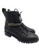 Jimmy Choo Shoe Size 38 Black Leather Lace Up Side Zip Jeweled Booties Black / 38