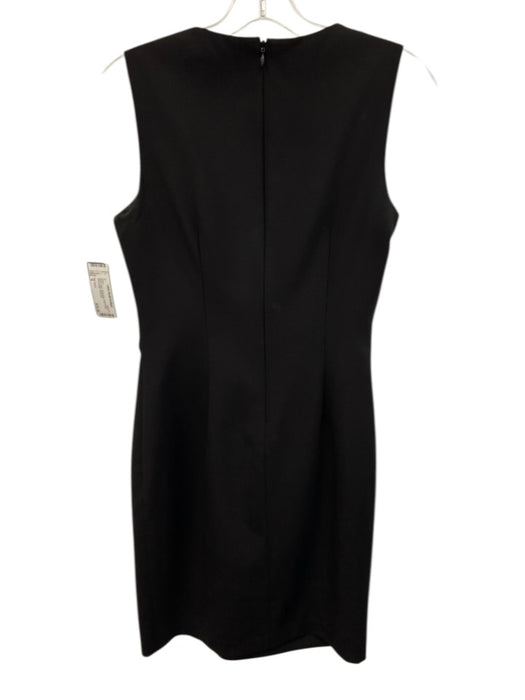 Elie Tahari Size 4 Black Wool Sleeveless Pleat Detail Knee length Dress Black / 4
