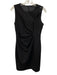 Elie Tahari Size 4 Black Wool Sleeveless Pleat Detail Knee length Dress Black / 4