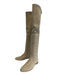 Stuart Weitzman Shoe Size 7.5 Beige Leather Upper Suede Tie Top Flat Boots Beige / 7.5