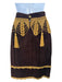 Moschino Size 42 Brown & Ochre Suede Knee Length Macrame Tassels Back Zip Skirt Brown & Ochre / 42