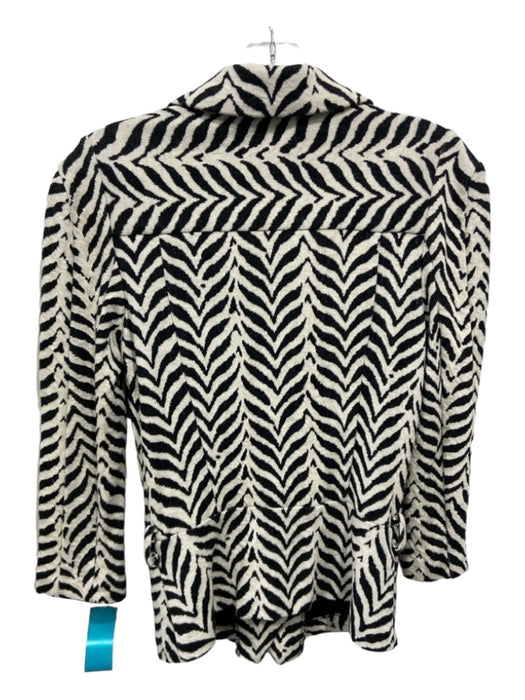 Diane Von Furstenberg Size 4 Cream & Black Cotton Zebra Print Blazer Set Cream & Black / 4