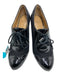 Circa Joan & David Shoe Size 5.5 Black Patent Leather Wingtip Lace Up Heels Black / 5.5