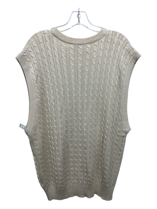 Augusta Natl Golf NWT Size XL Beige Silk Cable Knit Men's Vest Beige / XL