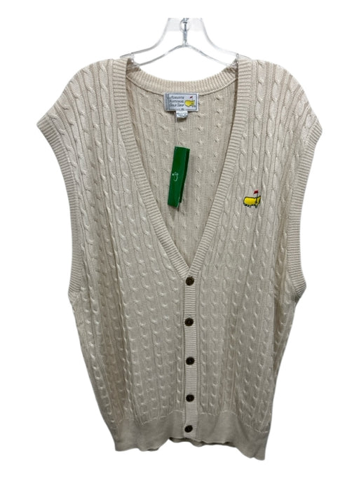 Augusta Natl Golf NWT Size XL Beige Silk Cable Knit Men's Vest Beige / XL