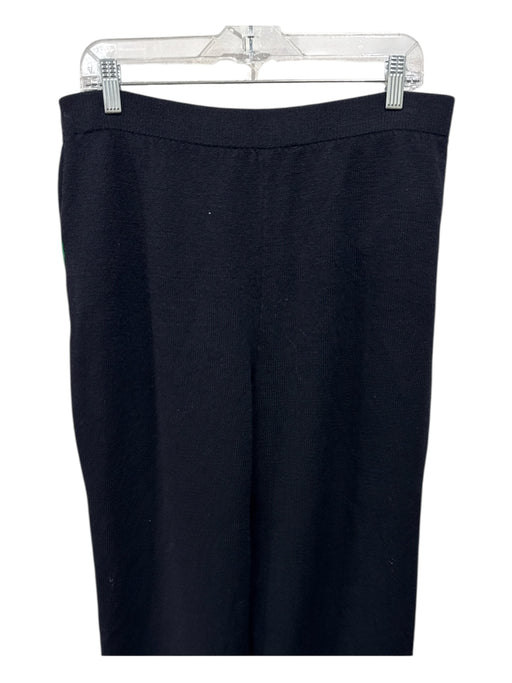 St John Collection Size 10 Black Wool Blend Elastic Waist Pleated Waist Pants Black / 10