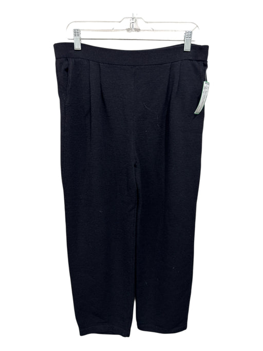 St John Collection Size 10 Black Wool Blend Elastic Waist Pleated Waist Pants Black / 10