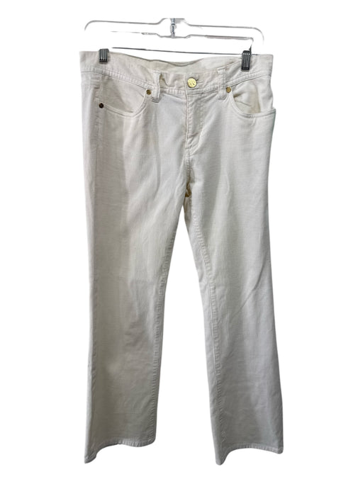 Tory Burch Size 28 Cream Cotton Blend Corduroy Mid Rise Zip & Button Pants Cream / 28