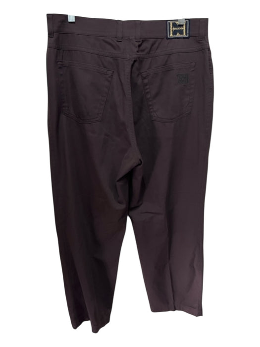 Escada Size M / 44 Brown Cotton Blend Stretch Mid Rise Zip & Button Pants Brown / M / 44