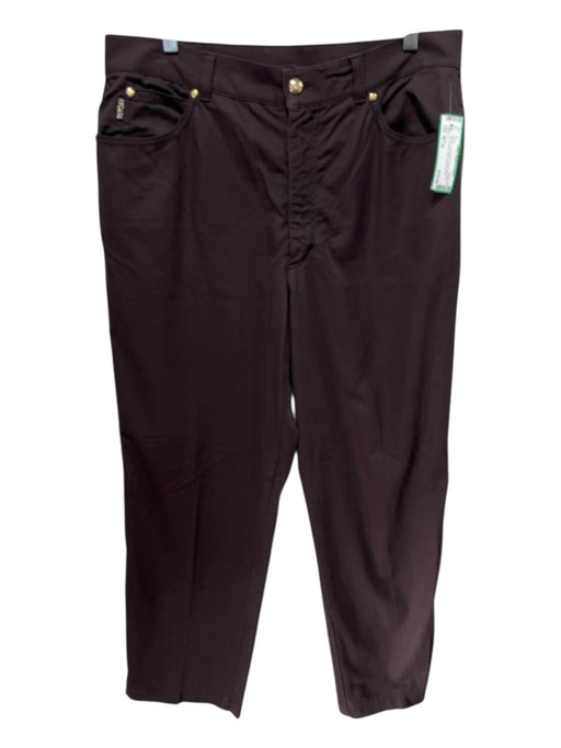 Escada Size M / 44 Brown Cotton Blend Stretch Mid Rise Zip & Button Pants Brown / M / 44