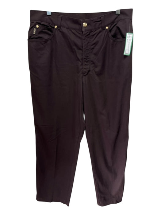 Escada Size M / 44 Brown Cotton Blend Stretch Mid Rise Zip & Button Pants Brown / M / 44