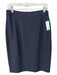 St John Size 10 Black Wool Blend Elastic Waist Knee Length Pencil Skirt Black / 10