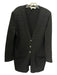 Escada Size M / 44 Black Wool Blend tonal stripe Shoulder Pads V Neck Cardigan Black / M / 44