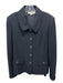 St John Collection Size 8 Black Wool Blend Textured Enamel Buttons Blazer Jacket Black / 8