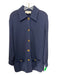 St John Collection Size P Navy Blue Wool Blend gold tone button Collared Jacket Navy Blue / P