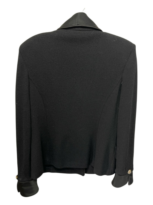 St John Evening Size 8 Black Wool Blend Cluster Rhinestone Buttons Jacket Black / 8