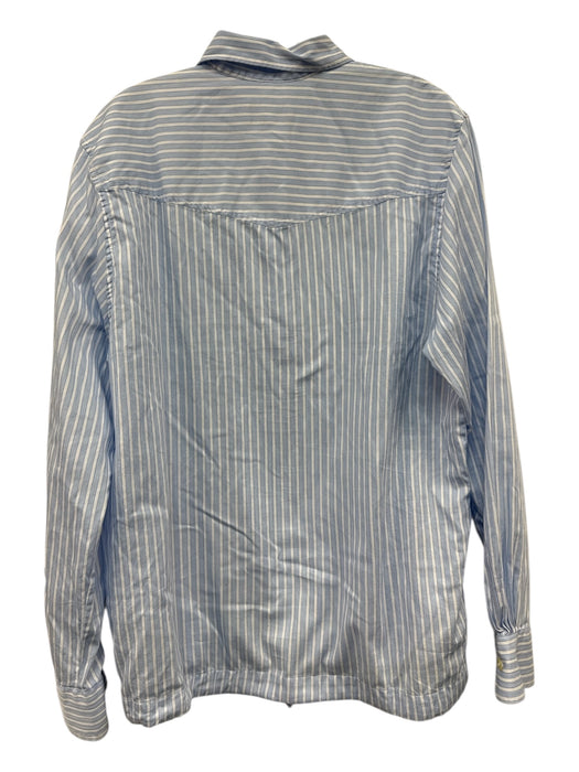 Officine Generale Size S Blue & White Cotton Blend Striped Long Sleeve Shirt Blue & White / S