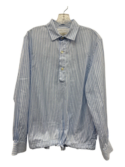 Officine Generale Size S Blue & White Cotton Blend Striped Long Sleeve Shirt Blue & White / S