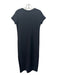 Spanx Size XS Black Polyester Short Sleeve Round Neck Sheath Side Slit Dress Black / XS