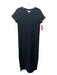 Spanx Size XS Black Polyester Short Sleeve Round Neck Sheath Side Slit Dress Black / XS