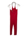Roberto Cavalli Red Viscose Halter Rhinestone Detail Pockets Jumpsuit Red / 38