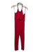 Roberto Cavalli Red Viscose Halter Rhinestone Detail Pockets Jumpsuit Red / 38