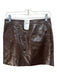 Theory Size 2 Brown Patent Leather Side Zip Snap Closure Fabric Block Mini Skirt Brown / 2